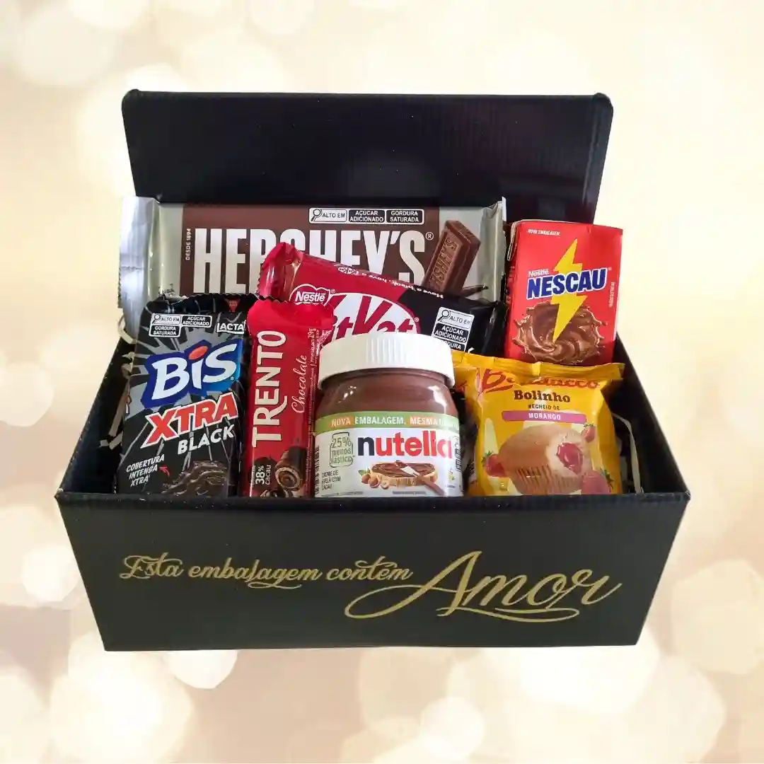 Box Explosão de Doçura: uma seleção irresistível de chocolates e doces variados. Ideal para presentear com sabor e carinho. Entrega em Porto Alegre.
