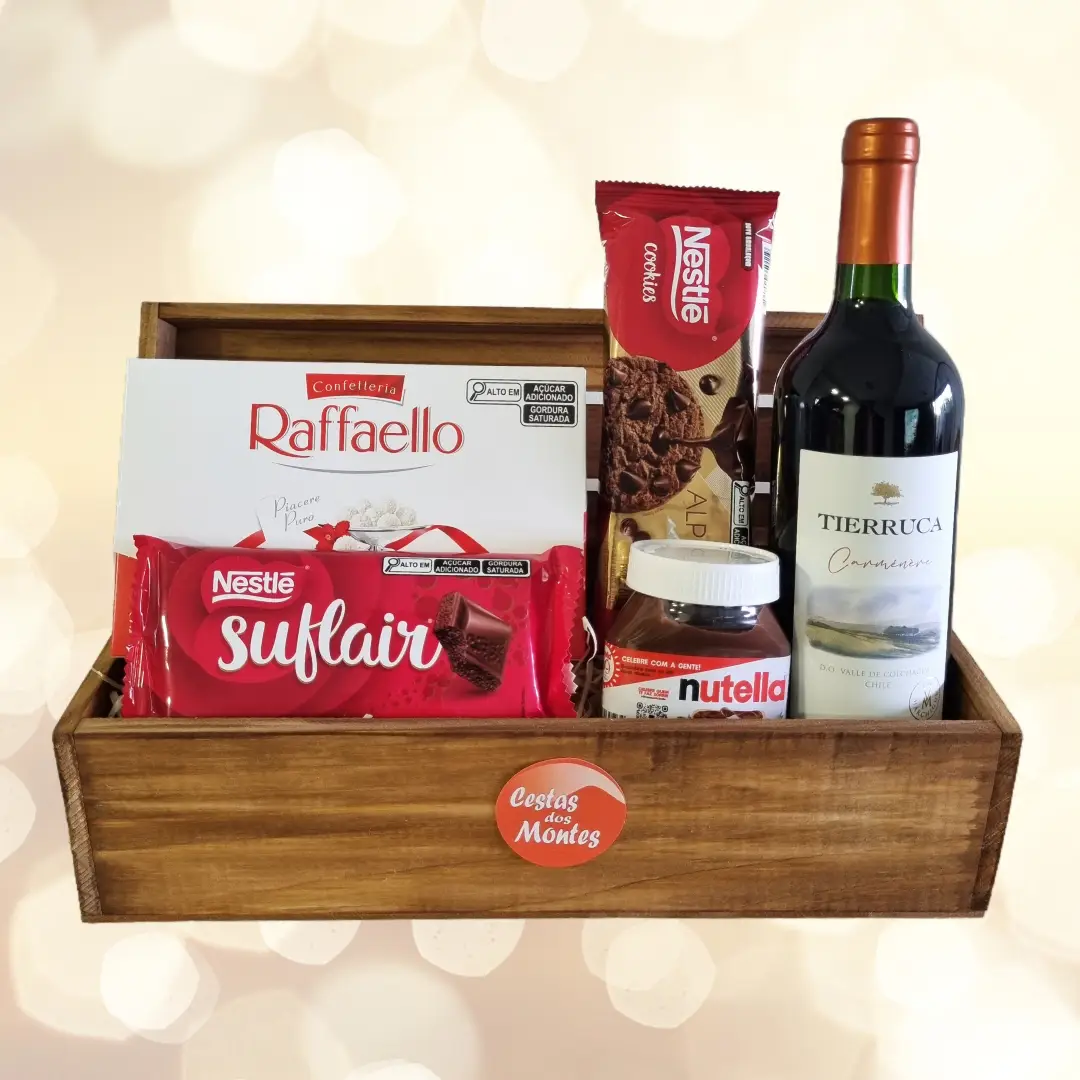 Baú Aniversário Celebração Gourmet com produtos gourmet para um presente inesquecível.